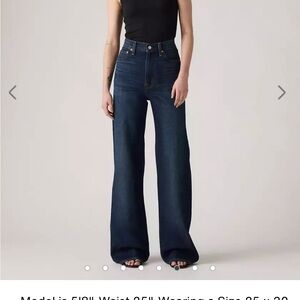 Ribcage Wide-leg Linen+ Denim Women's Jeans NWT inseam 32